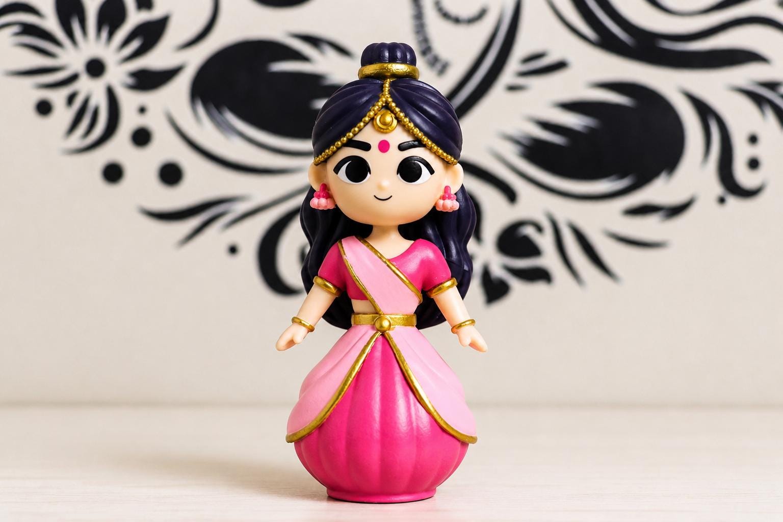 Krishna Radha With Friends Figurine Play Set | Vrindavan Play Dolls, ISKCON Devotional Gift - height -9cm