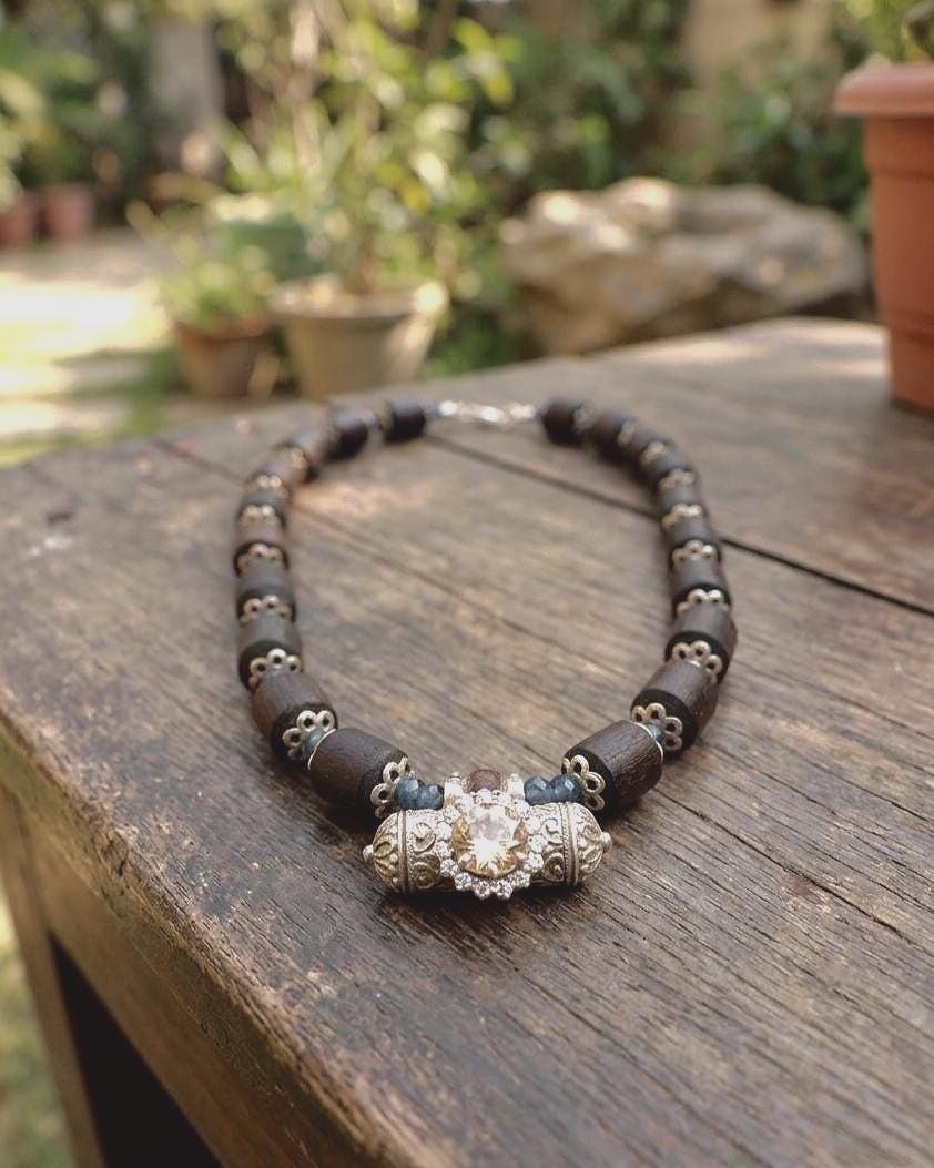 Pure Tulsi  Mala Necklace – Sterling Silver Narsimha Pendant, Hand-Strung Artisan Jewelry