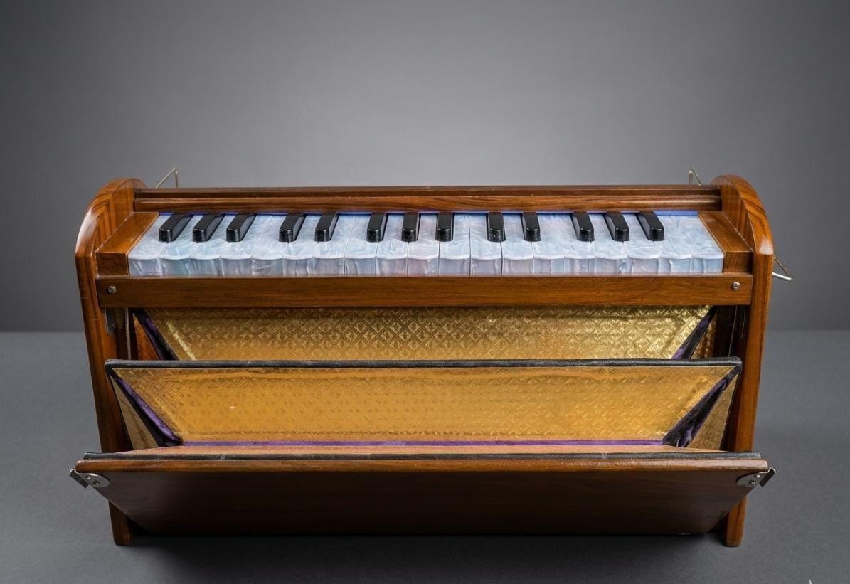 Mini Dolphin Harmonium – 32 Keys, 2.5 Octaves, Kail Wood Kirtan Instrument