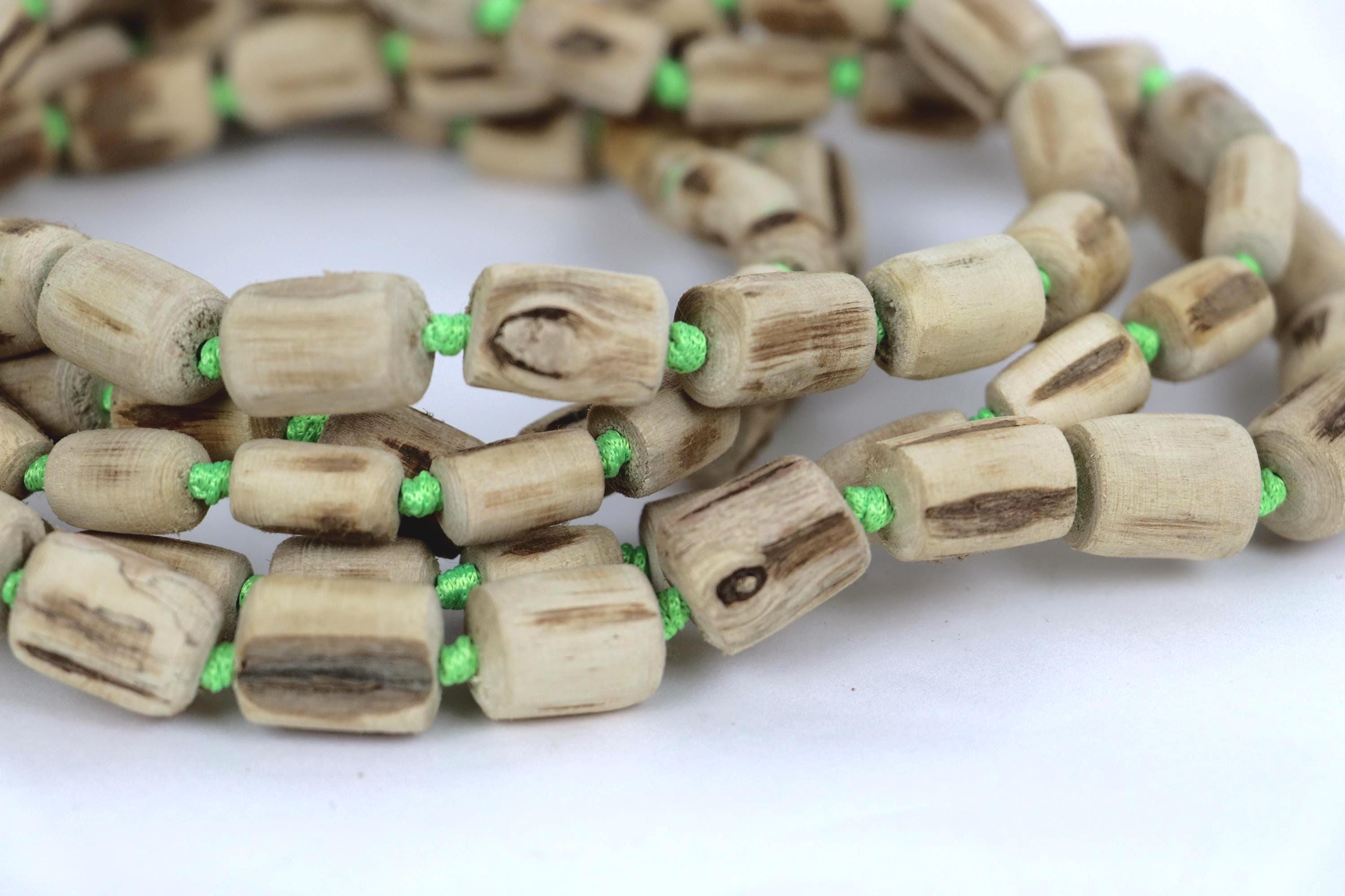 108 Bead Tulsi Japa Mala – Authentic Holy Basil Wood Prayer Beads