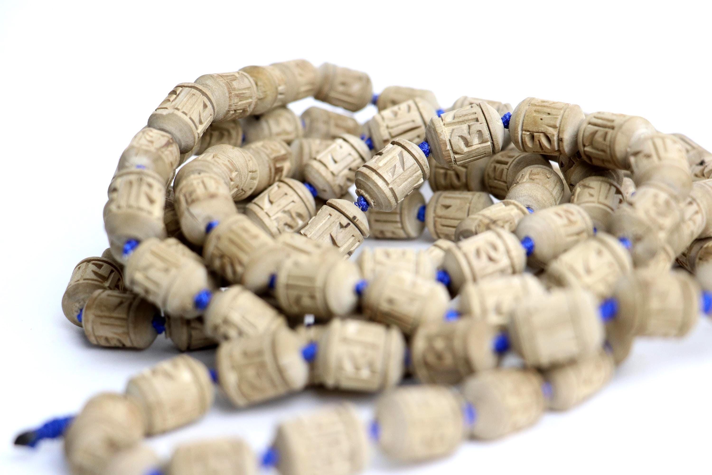 108 Bead Tulsi Japa Mala – Mayapur ISKCON Holy Basil Wood Prayer Beads