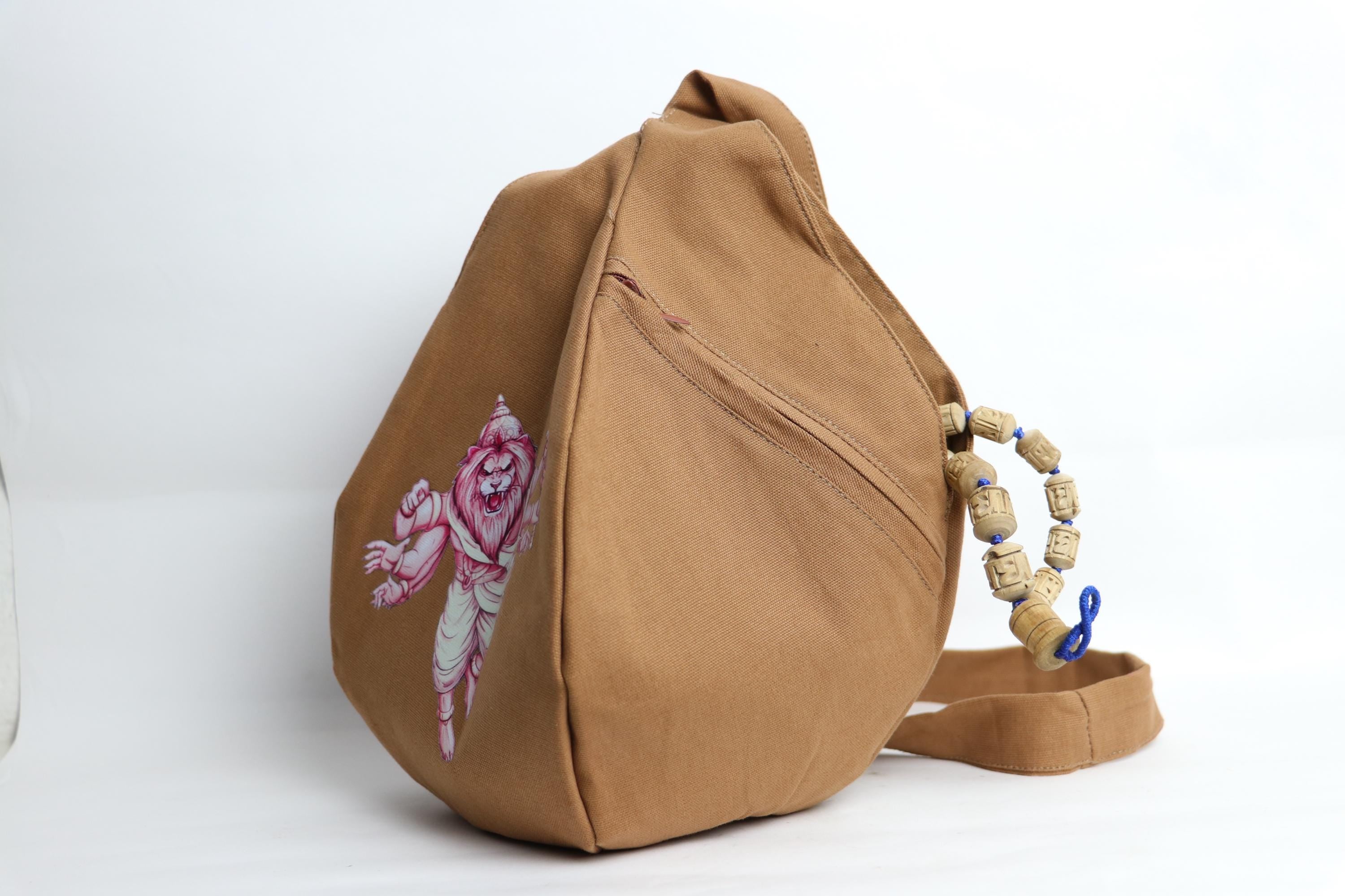 Handmade ISKCON Chanting Bead Bag with Zipper, Tulsi Mala Holder
