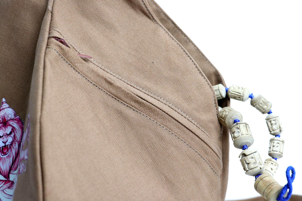 Handmade ISKCON Chanting Bead Bag with Zipper, Tulsi Mala Holder