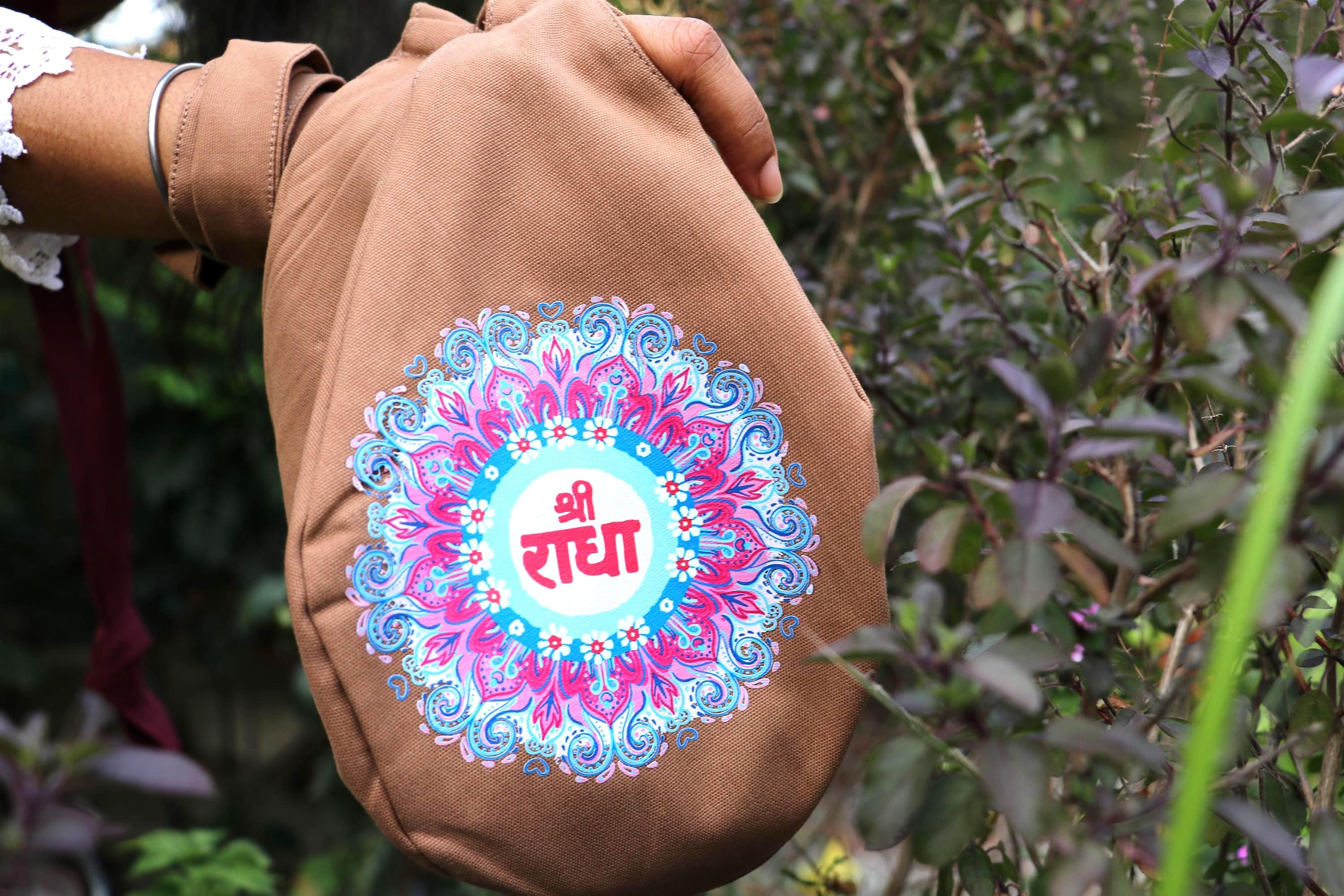 Handmade ISKCON Chanting Bead Bag with Zipper, Tulsi Mala Holder