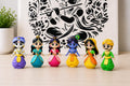 Krishna Radha With Friends Figurine Play Set | Vrindavan Play Dolls, ISKCON Devotional Gift - height -9cm