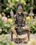 Brass Hanuman seated On pedestal  5.5-inch