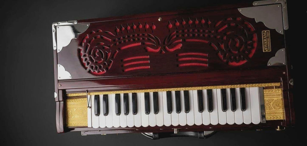Teak Wood Harmonium – 3 Line Scale Changer, Bass Male Voice, Keyboard Cover
