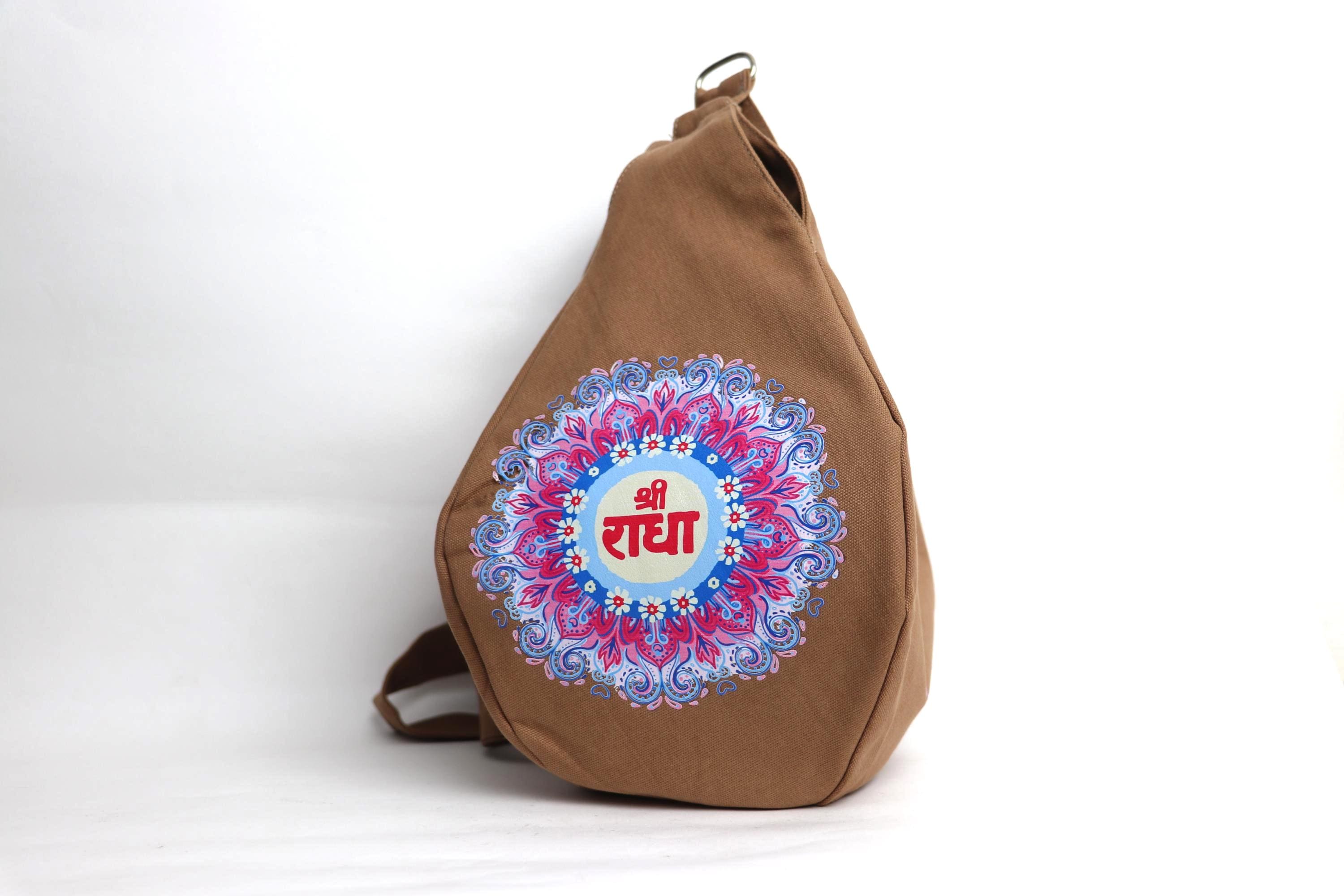 Handmade ISKCON Chanting Bead Bag with Zipper, Tulsi Mala Holder