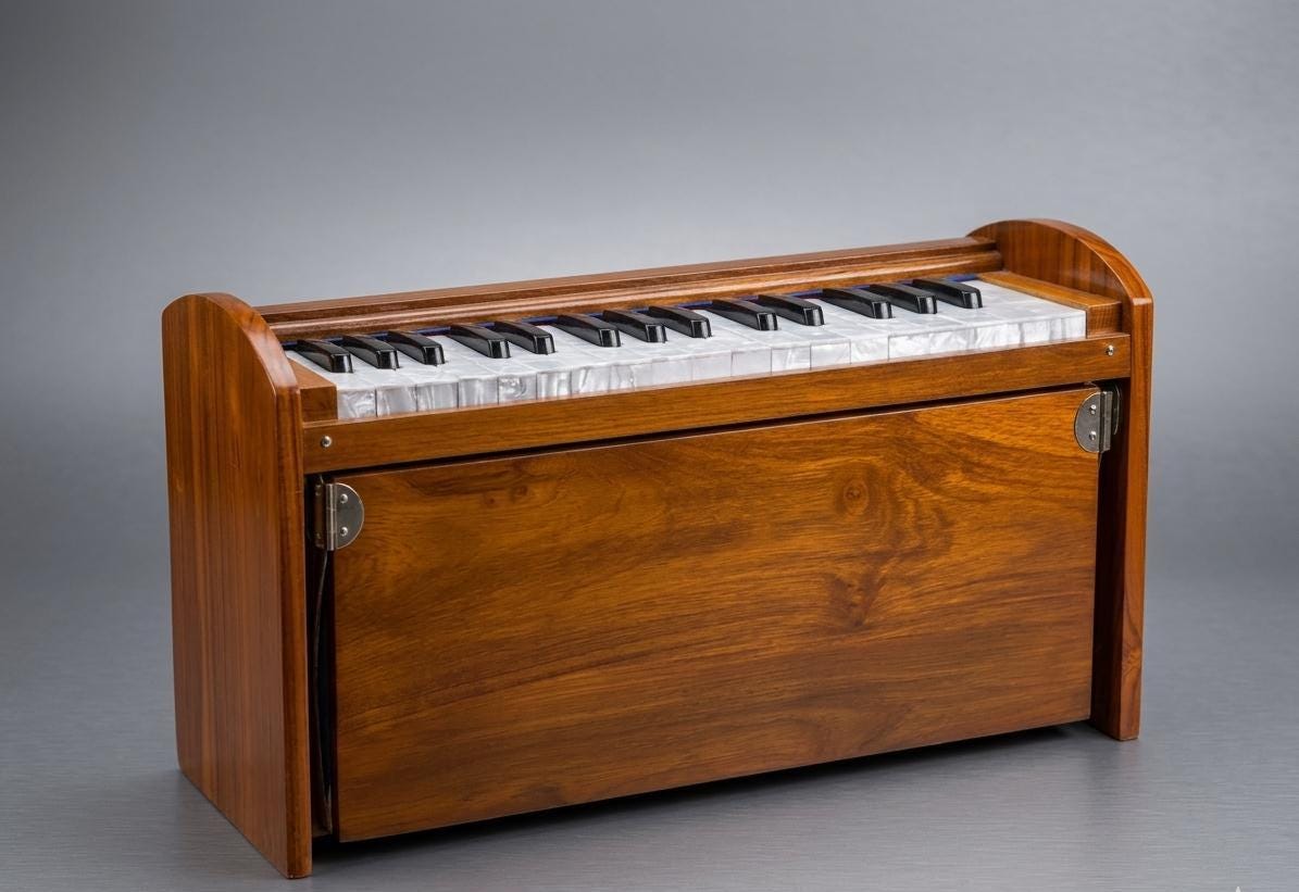 Mini Dolphin Harmonium – 32 Keys, 2.5 Octaves, Kail Wood Kirtan Instrument