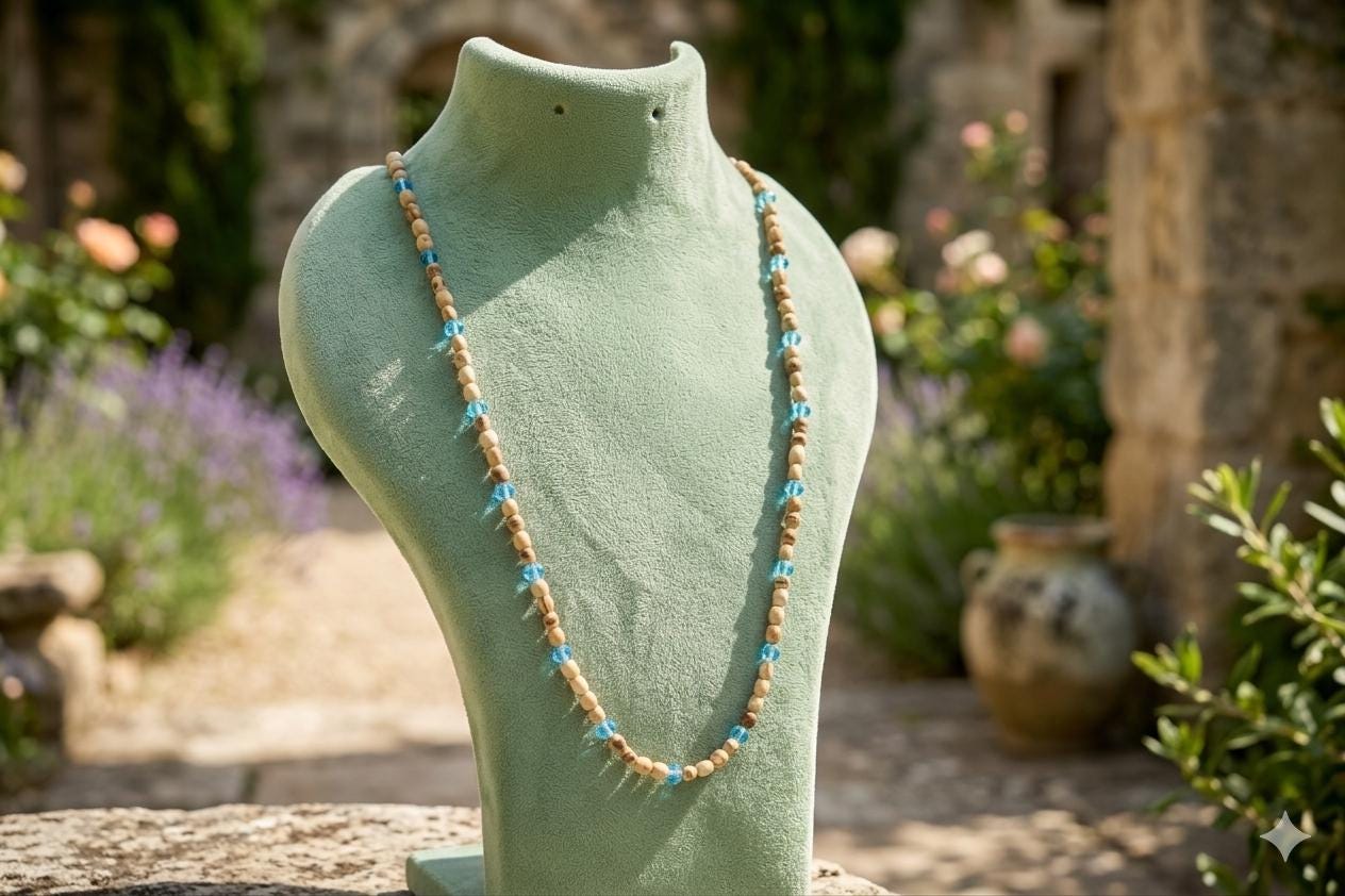 Handmade Tulsi One Strand Necklace Mala-Handmade Mayapur Tulsi Mala