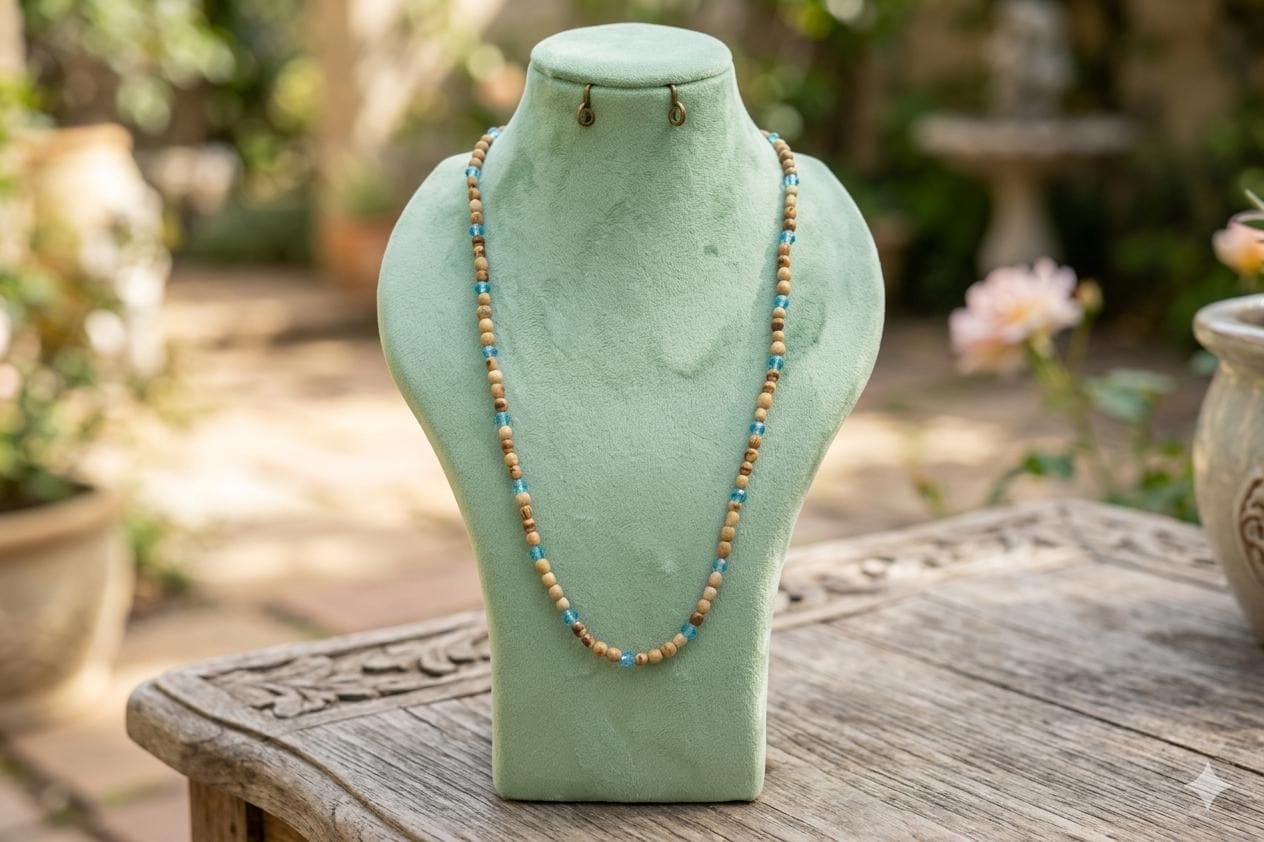 Handmade Tulsi One Strand Necklace Mala-Handmade Mayapur Tulsi Mala