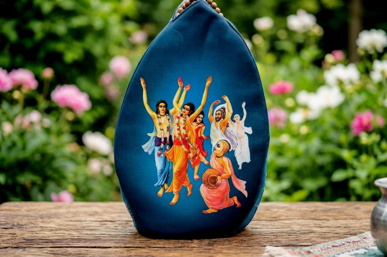 Gaura Nitai Chanting japa Bag -HareKrishna Prayer bead Bag Cotton blend