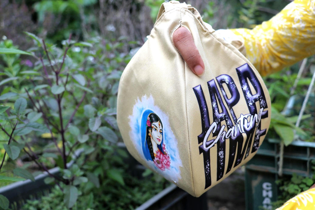 Cotton Japa Bag for Chanting – Japa Time Design, Prayer Bead Pouch