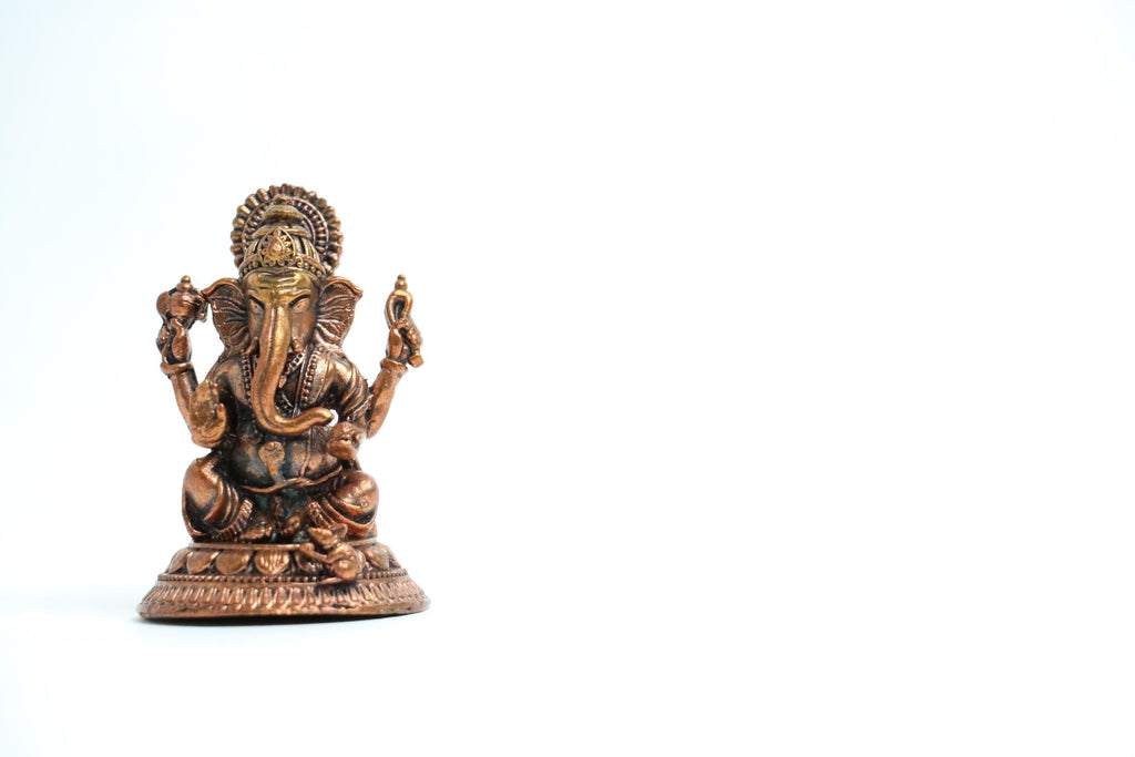 Pure Copper Ganesha Statue 2-inch  | Auspicious Mini Lord Ganpati Idol,