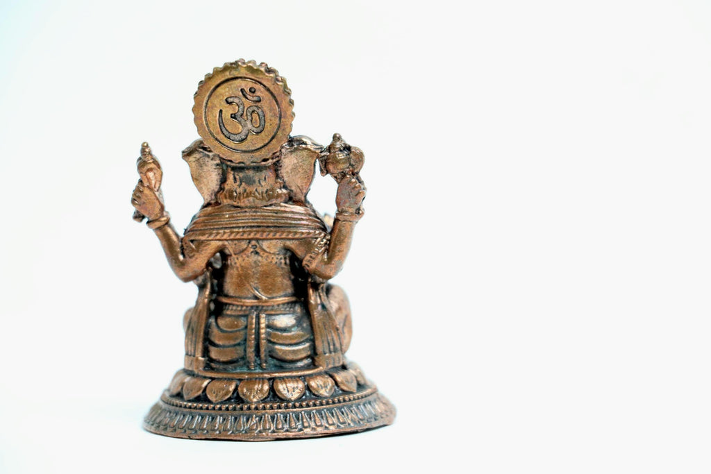 Pure Copper Ganesha Statue 2-inch  | Auspicious Mini Lord Ganpati Idol,