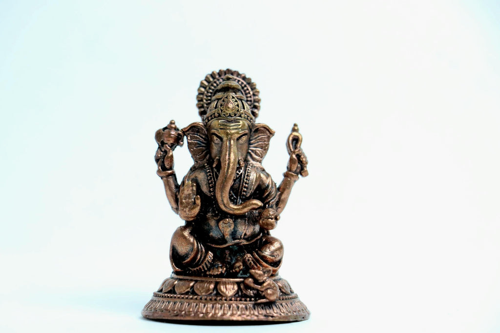 Pure Copper Ganesha Statue 2-inch  | Auspicious Mini Lord Ganpati Idol,