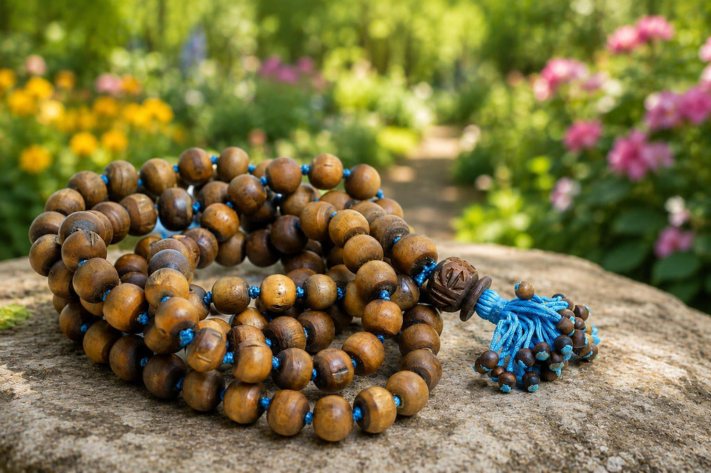 108 Bead Tulsi Japa Mala | Natural Wood Chanting Beads, Meditation, Yoga Practice
