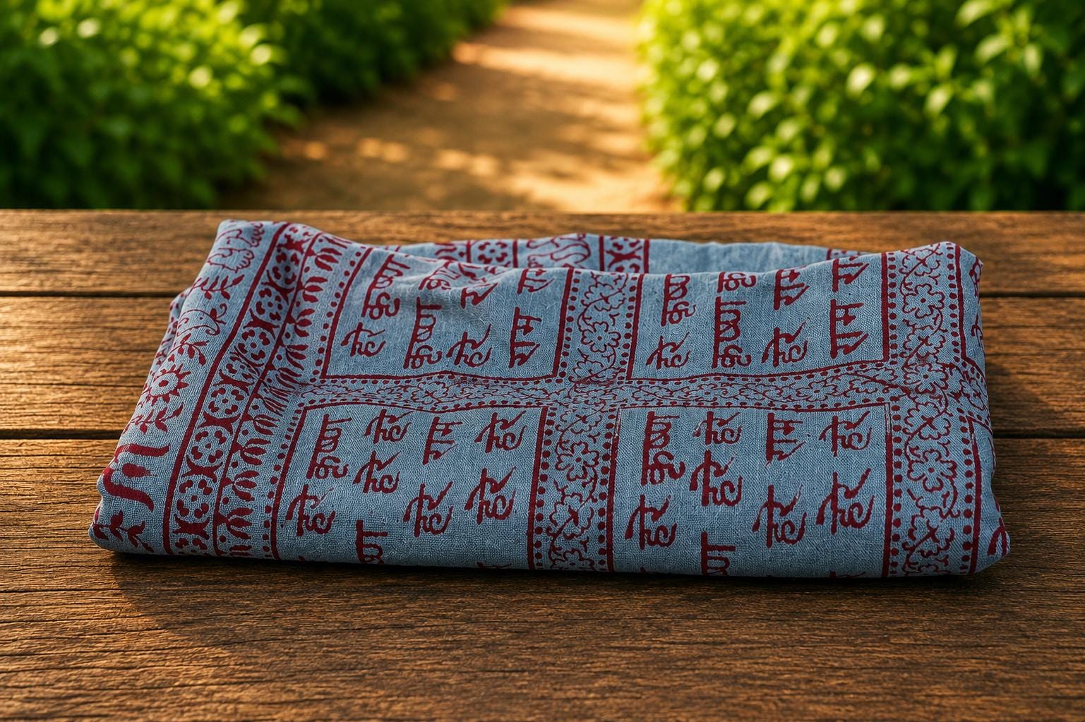Pure Cotton Harinam Chaddar | Hare Krishna Mahamantra Prayer Shawl, Block Print Dupatta