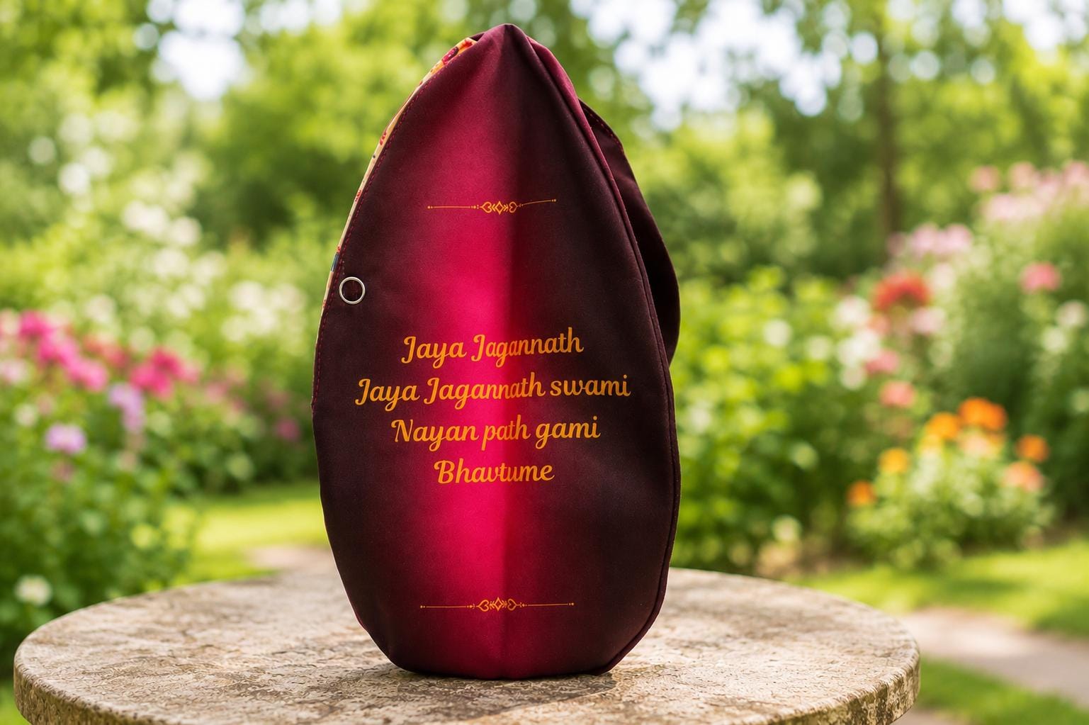 Jagannath Japa Mala Bag – Lord Krishna Meditation Pouch with Zipper Pocket