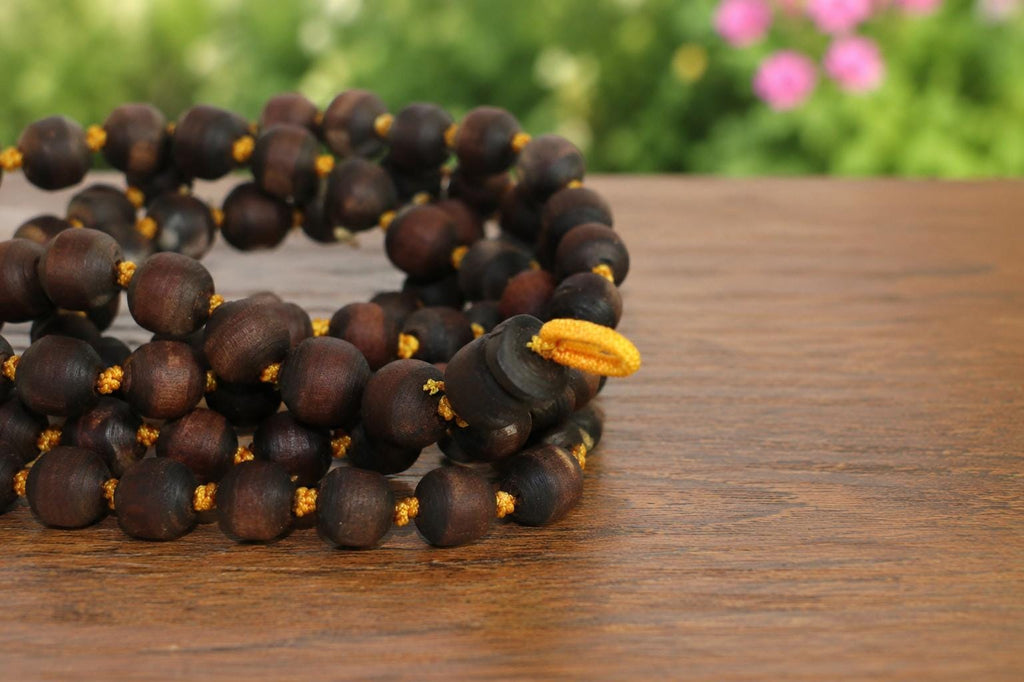 Tulsi Japa Mala 108 Bead | Natural Tulasi Wood Chanting Beads, Meditation, Yoga Practice