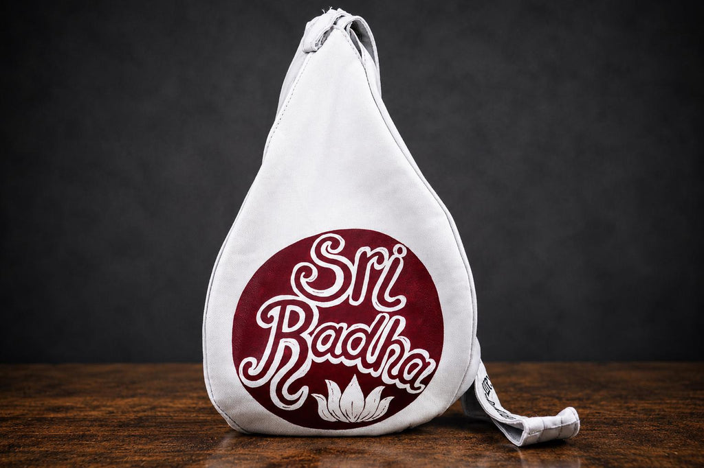 Cotton Japa Chanting Bag – Radha Design, Standard size , Prayer bead bag