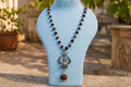 Orignal Pure Rudraksha & Karungali Silver Plated Mala with Trishul Pendant