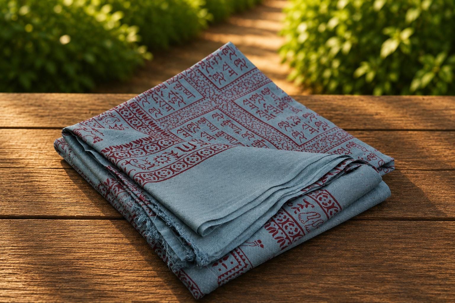 Pure Cotton Harinam Chaddar | Hare Krishna Mahamantra Prayer Shawl, Block Print Dupatta