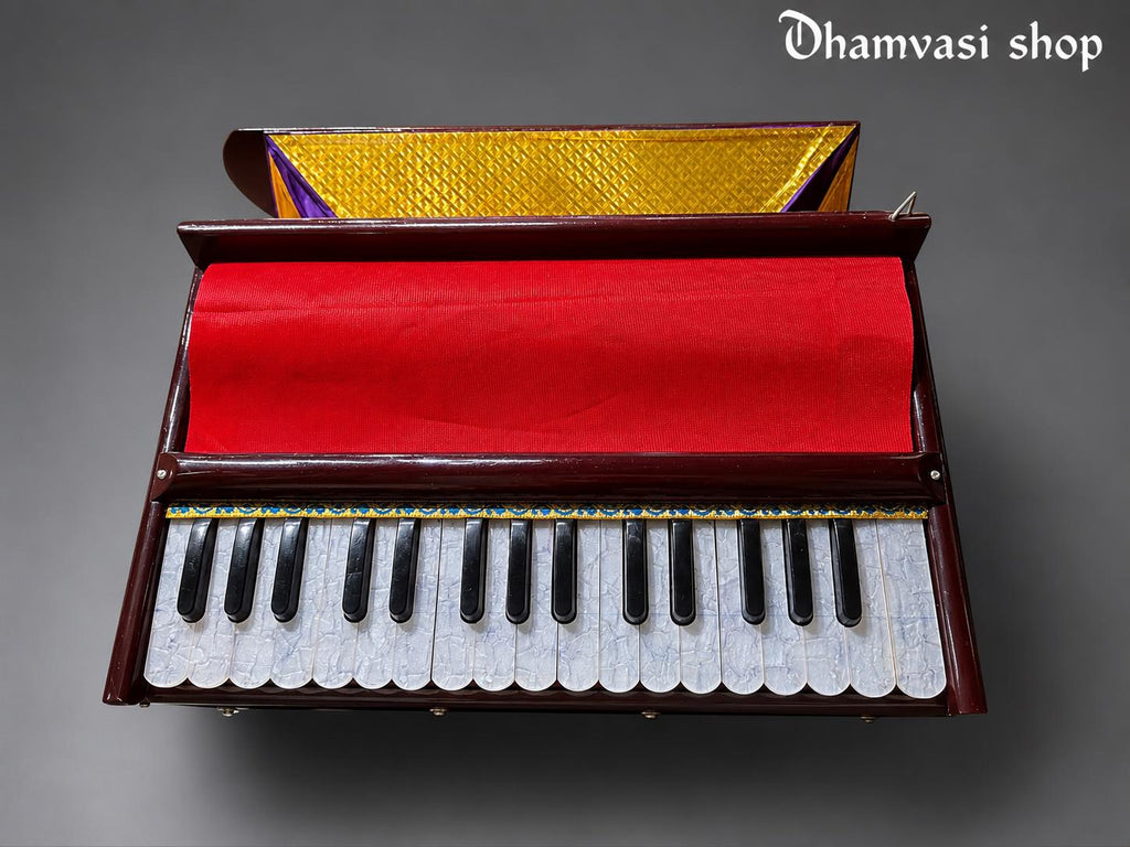 Professional Indian Wooden Harmonium – 32 Keys, Kirtan Bhajan Music Instrument