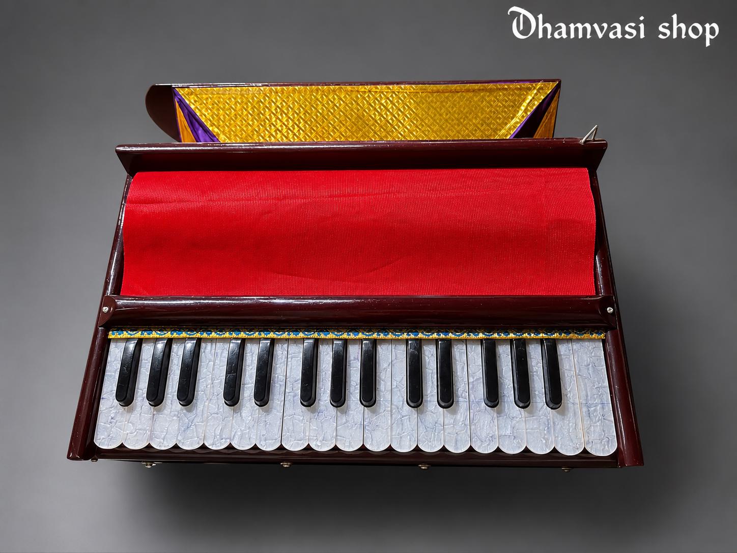 Professional Indian Wooden Harmonium – 32 Keys, Kirtan Bhajan Music Instrument
