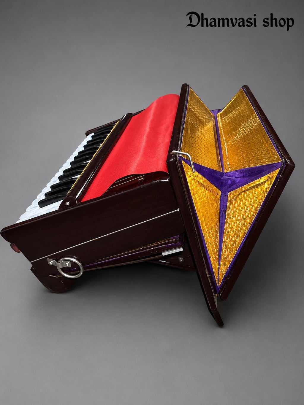 Professional Indian Wooden Harmonium – 32 Keys, Kirtan Bhajan Music Instrument