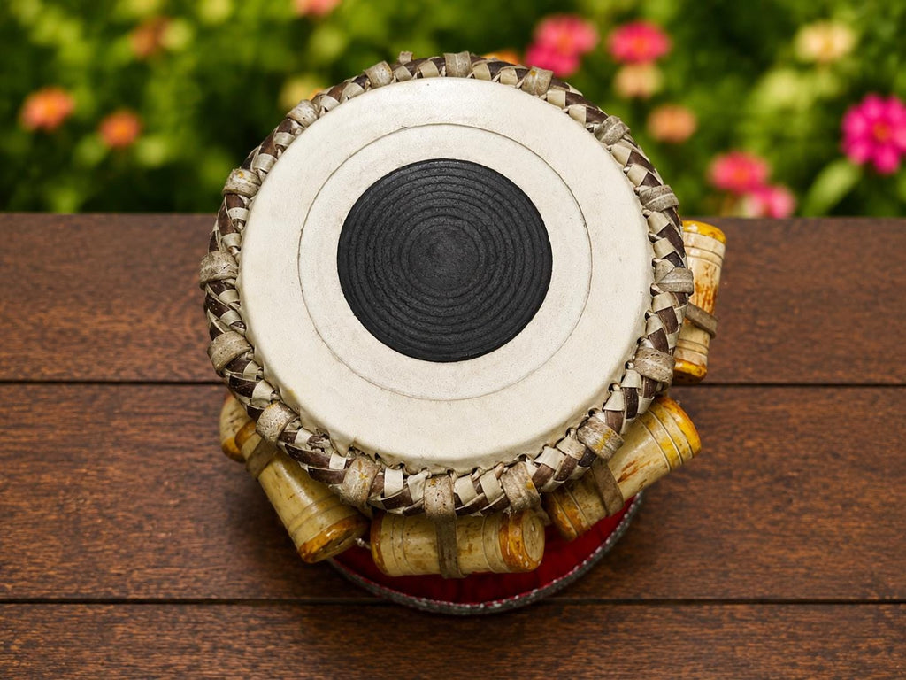 Handmade Clay Tabla Drum Set | Sheesham Wood Dayan, Indian Percussion Pair - gift for musician