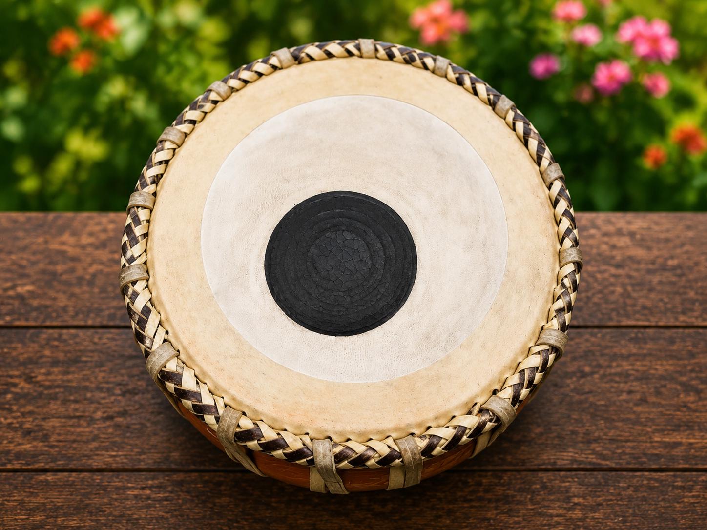 Handmade Clay Tabla Drum Set | Sheesham Wood Dayan, Indian Percussion Pair - gift for musician