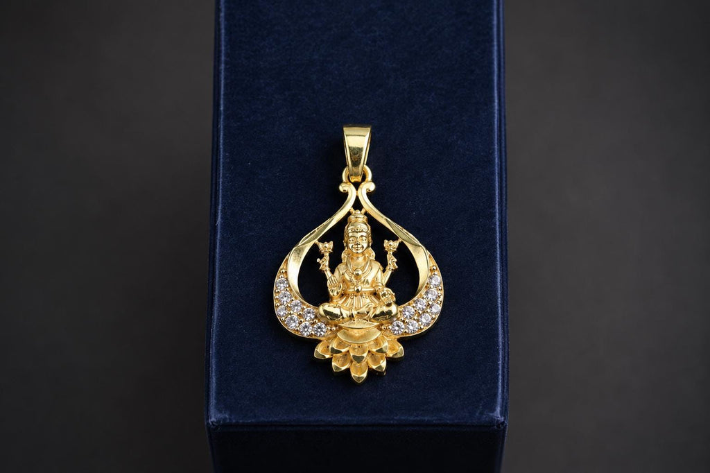 Panchdhatu Godess Lakshmi Maa Amulet, Vedic Protection Panchaloham Jewelry