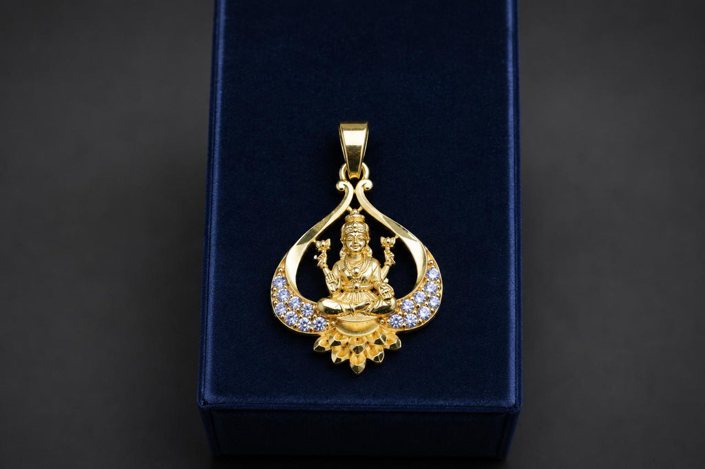 Panchdhatu Godess Lakshmi Maa Amulet, Vedic Protection Panchaloham Jewelry
