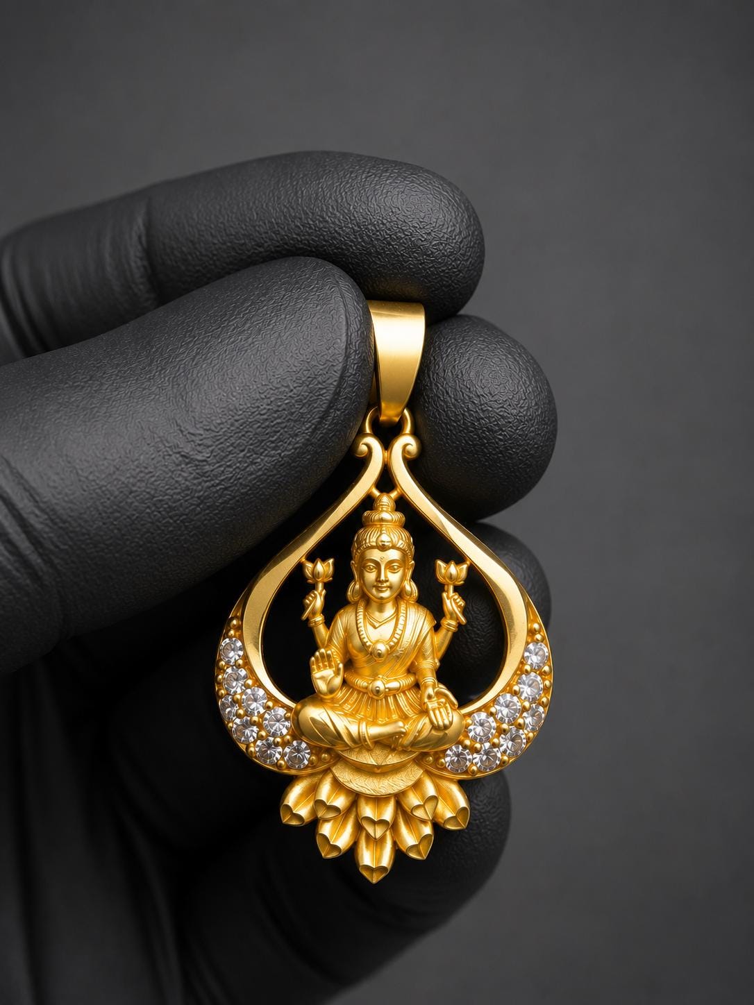 Panchdhatu Godess Lakshmi Maa Amulet, Vedic Protection Panchaloham Jewelry