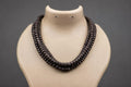 3-Round Black Tulsi Mala Necklace – Sacred Tulasi Wood Kanthimala - Spirutual Gift