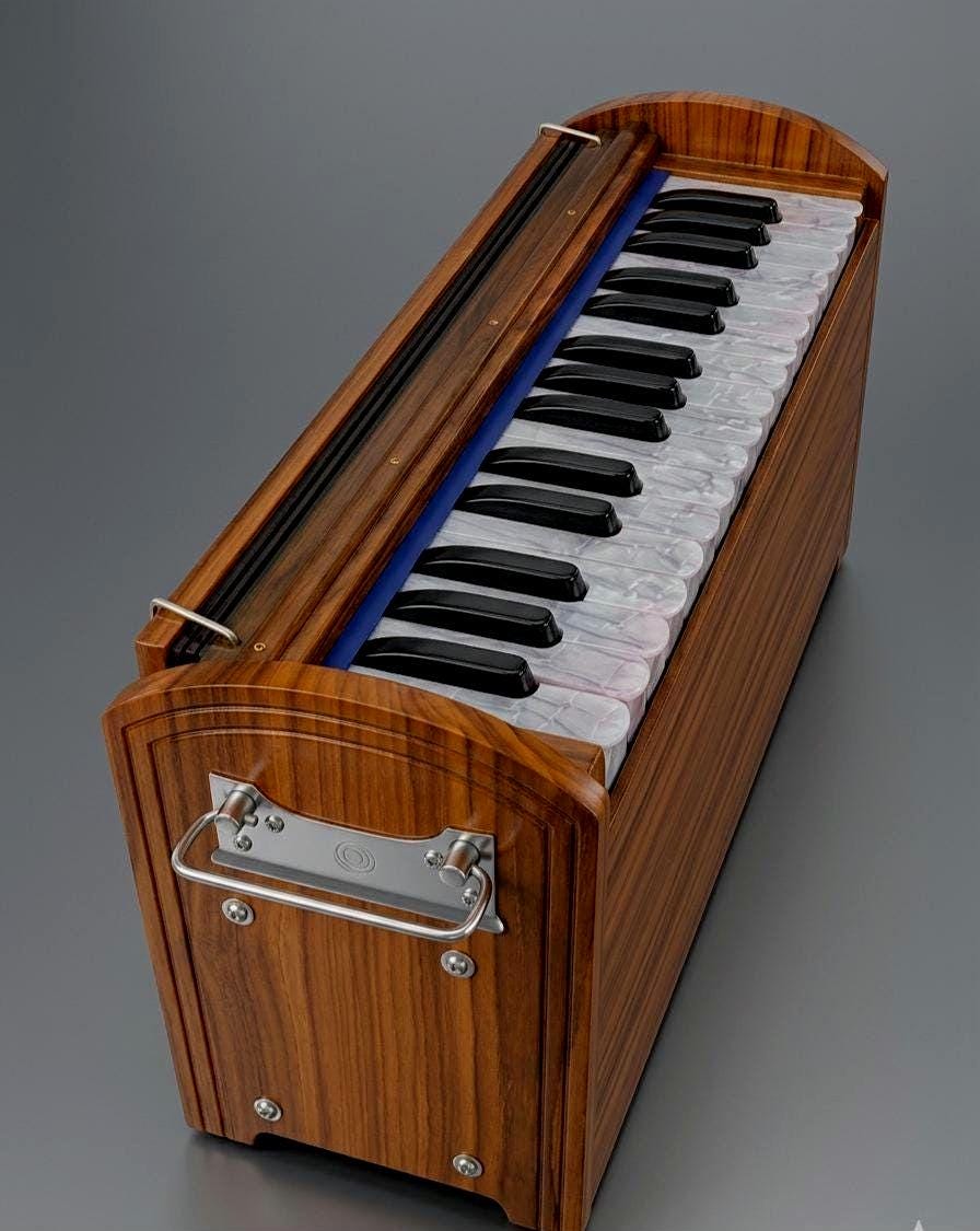 Mini Dolphin Harmonium – 32 Keys, 2.5 Octaves, Kail Wood Kirtan Instrument