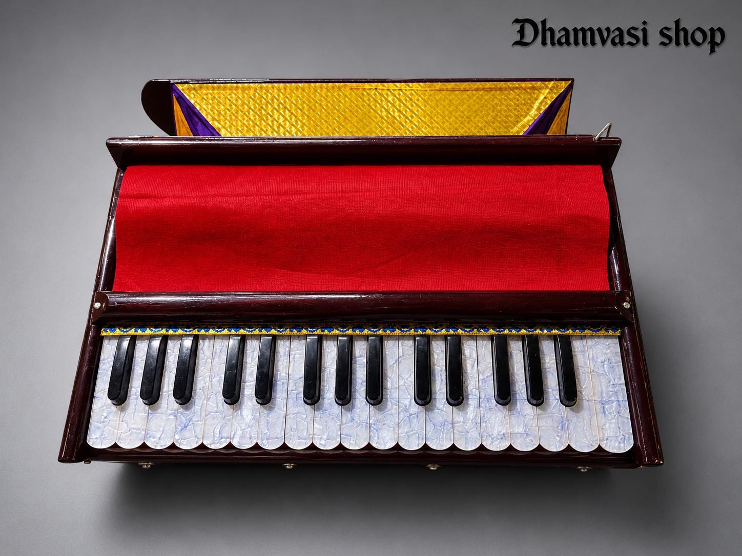 Professional Indian Wooden Harmonium – 32 Keys, Kirtan Bhajan Music Instrument
