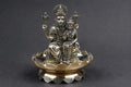 Brass Lakshmi Narasimha Statue With Sri Yantra Design Plate 4inch - Puja Home Decor