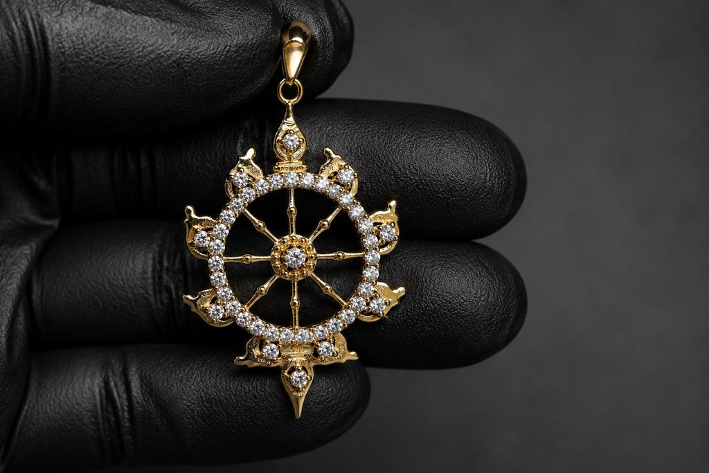 Panchdhatu Sudarshana Chakra Pendant Vishnu Chakra Pendent, Sacred Spiritual Jewelry Gift, Protection Amulet