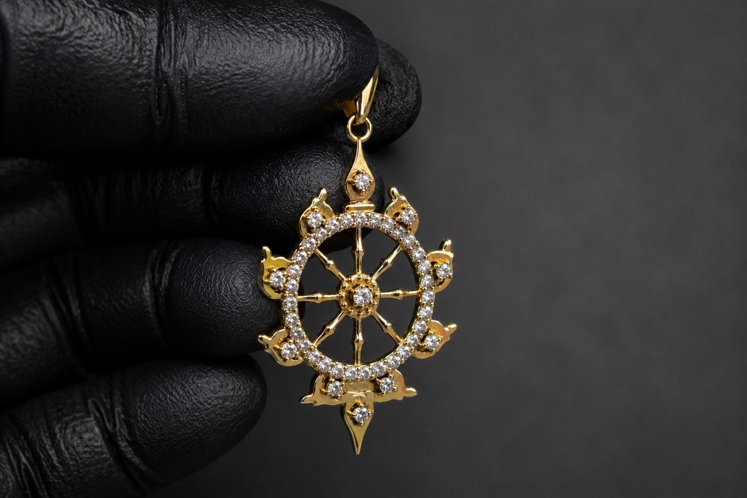 Panchdhatu Sudarshana Chakra Pendant Vishnu Chakra Pendent, Sacred Spiritual Jewelry Gift, Protection Amulet