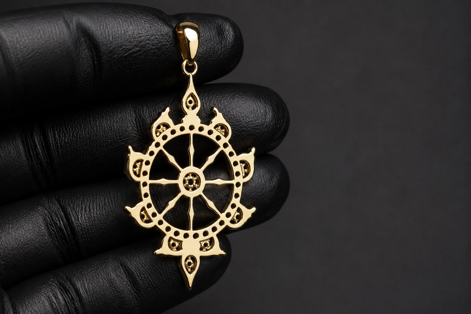 Panchdhatu Sudarshana Chakra Pendant Vishnu Chakra Pendent, Sacred Spiritual Jewelry Gift, Protection Amulet