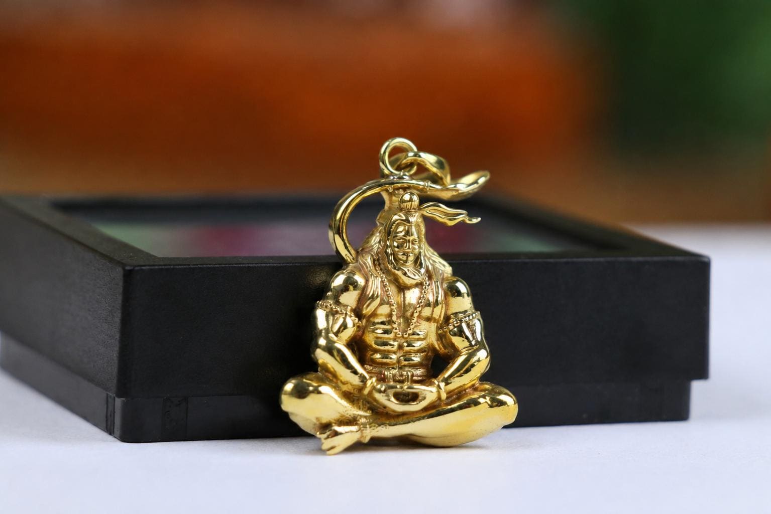 Panchdhatu Meditating Hanuman Pendant  Sacred Spiritual Jewelry Gift, Anjeneeya Swami Protection Amulet