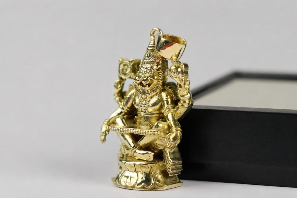 Panchdhatu Ugra Narsimha Pendant  Sacred Ugra Narsing Spiritual Jewelry Gift, Narsima Protection Amulet