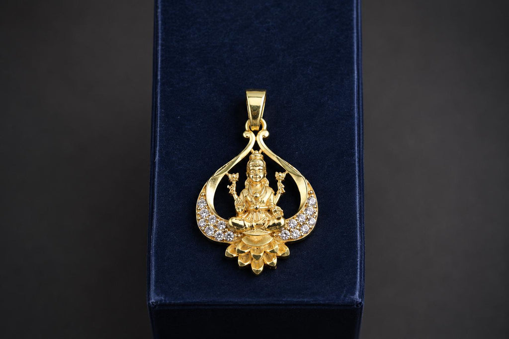 Panchdhatu Godess Lakshmi Maa Amulet, Vedic Protection Panchaloham Jewelry