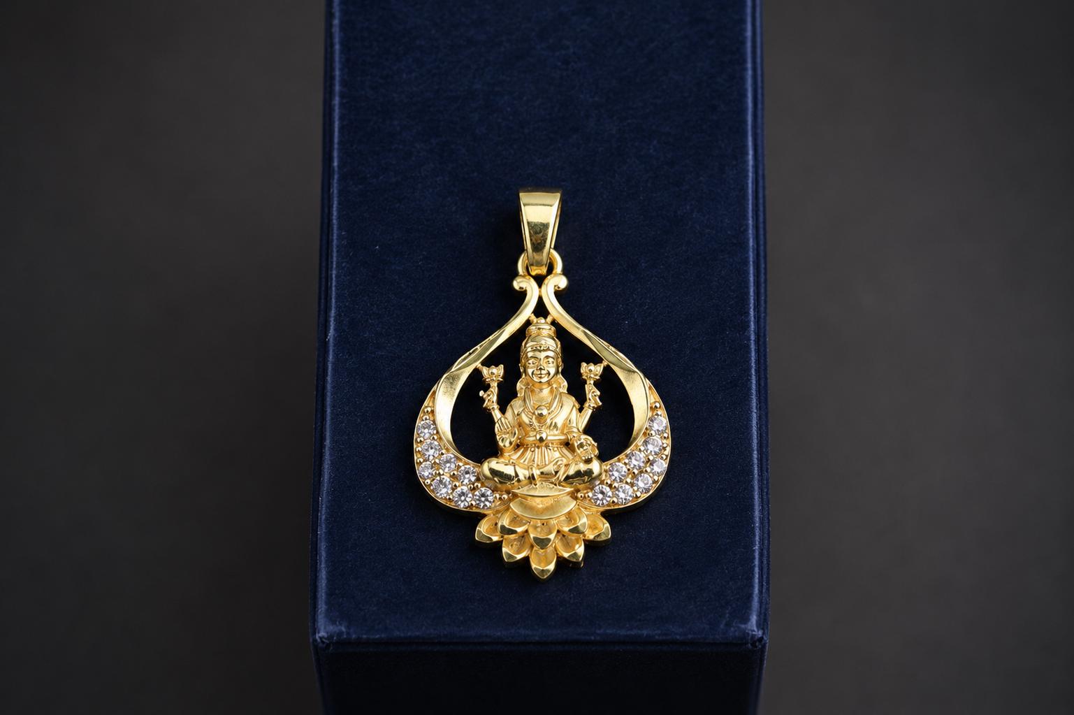 Panchdhatu Godess Lakshmi Maa Amulet, Vedic Protection Panchaloham Jewelry