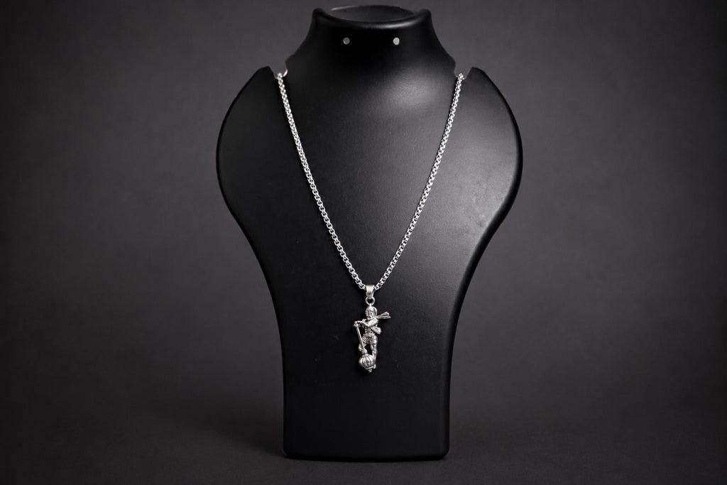 Lord Hanuman Pendant Necklace, Hindu Deity Metal Jewelry, Spiritual Men Women