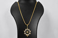 Panchaloha Sudarshan Chakra Pendant Necklace, Five Metal Gold Finish Chain
