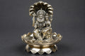 Brass Lakshmi Narasimha Statue With Sri Yantra Design Brass Plate 4inch - Puja Home Decor