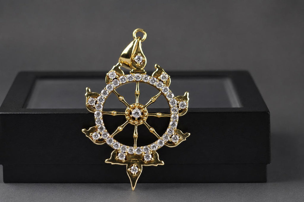 Panchdhatu Sudarshana Chakra Pendant Vishnu Chakra Pendent, Sacred Spiritual Jewelry Gift, Protection Amulet